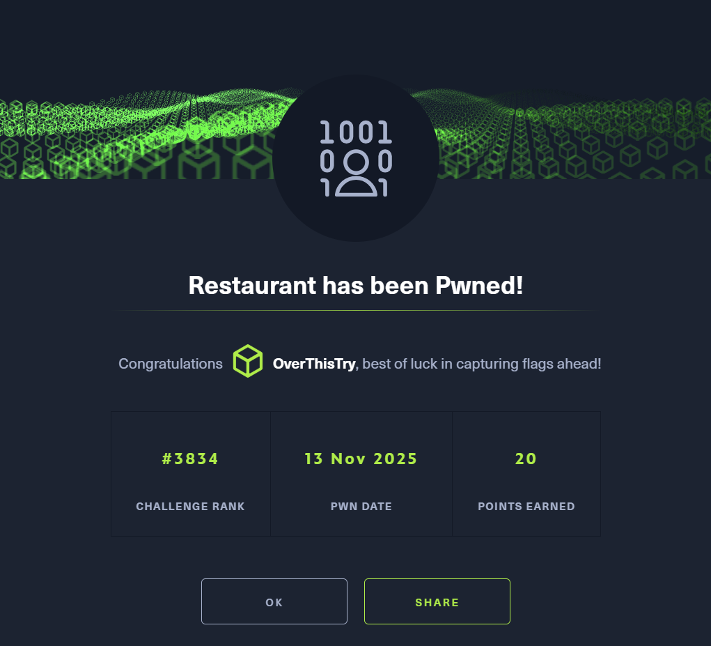 Restaurant has been Pwned!